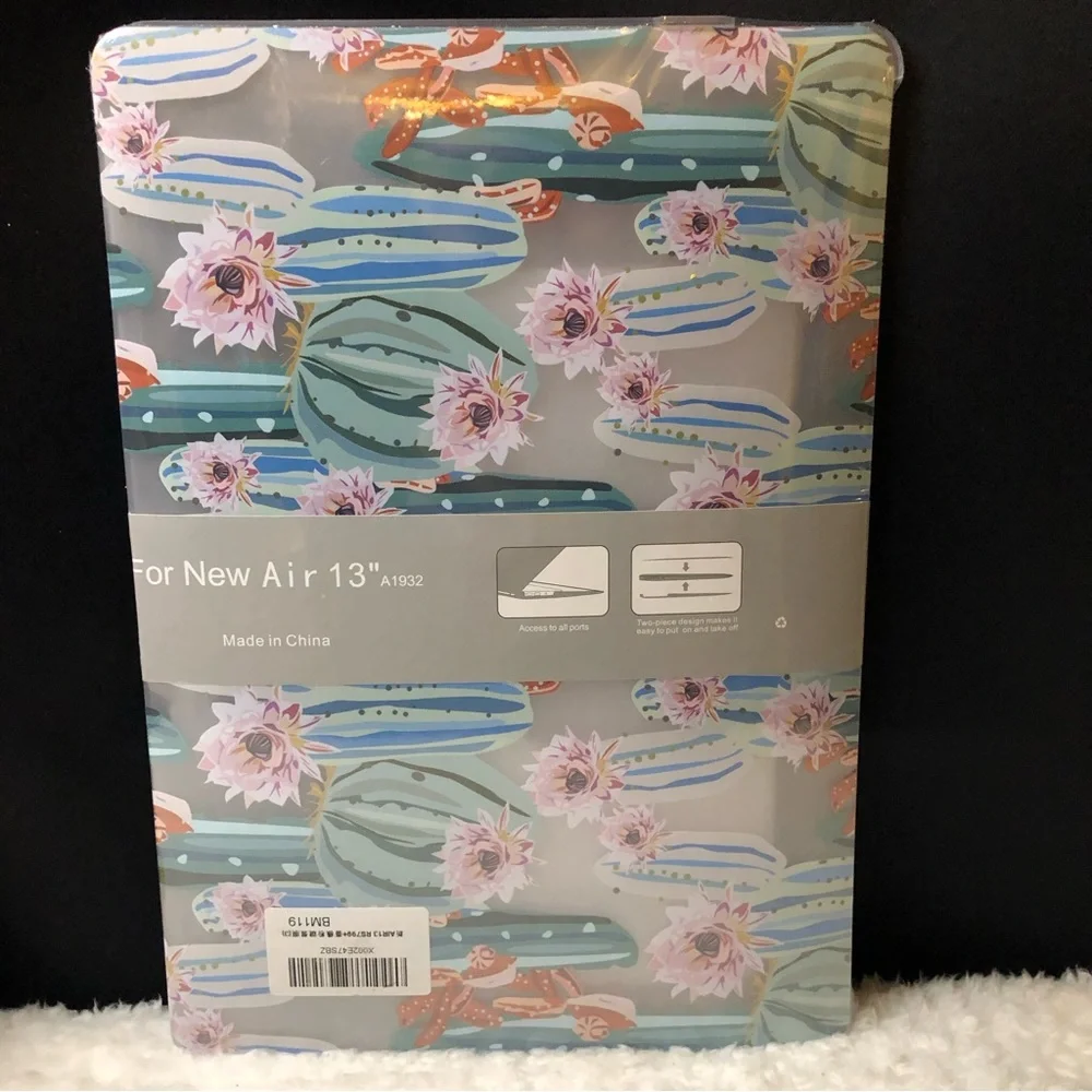 New MacBook Air 13” Hard Plastic Protective Case, Decorative Blooming Cactus🌵